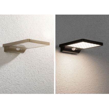 Paulmann 95393 - LED/4W IP44 Himmennettävä aurinkokenno seinävalaisin sensori SOLVEIG 3,7V