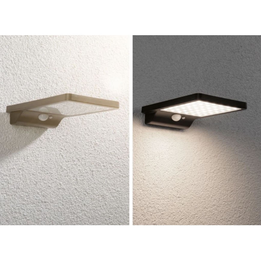 Paulmann 95393 - LED/4W IP44 Himmennettävä aurinkokenno seinävalaisin sensori SOLVEIG 3,7V