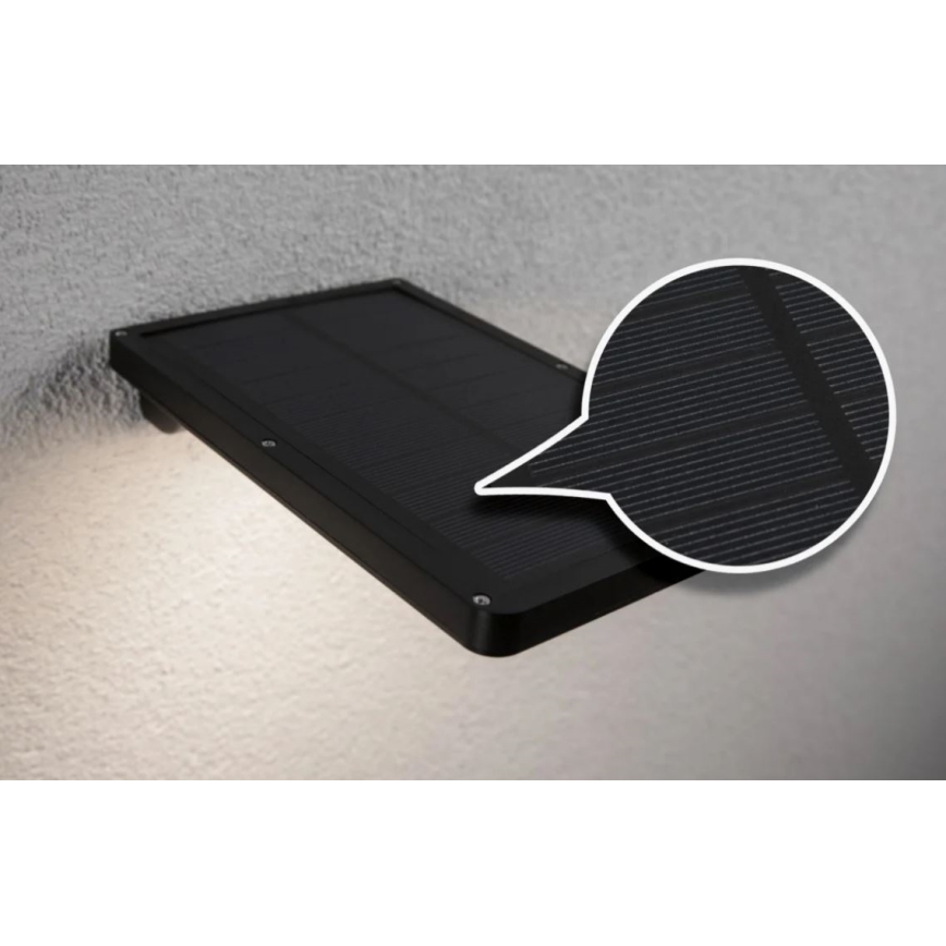 Paulmann 95393 - LED/4W IP44 Himmennettävä aurinkokenno seinävalaisin sensori SOLVEIG 3,7V