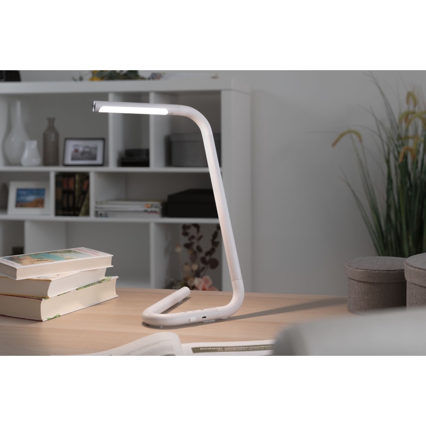 Paulmann 95423 - LED/4,5W Himmennettävä kosketusohjattu pöytävalaisin FLEXLINK 5V/USB 4400 mAh valkoinen