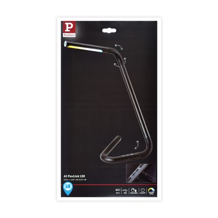 Paulmann 95424 - LED / 4,5 W himmennettävä kosketuspöytävalaisin FLEXLINK 5V / USB 4400 mAh musta