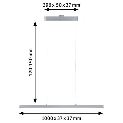Paulmann 95578 - LED/40W Himmennettävä kattokruunu johdossa URAIL LENTO 230V 2700-6500K