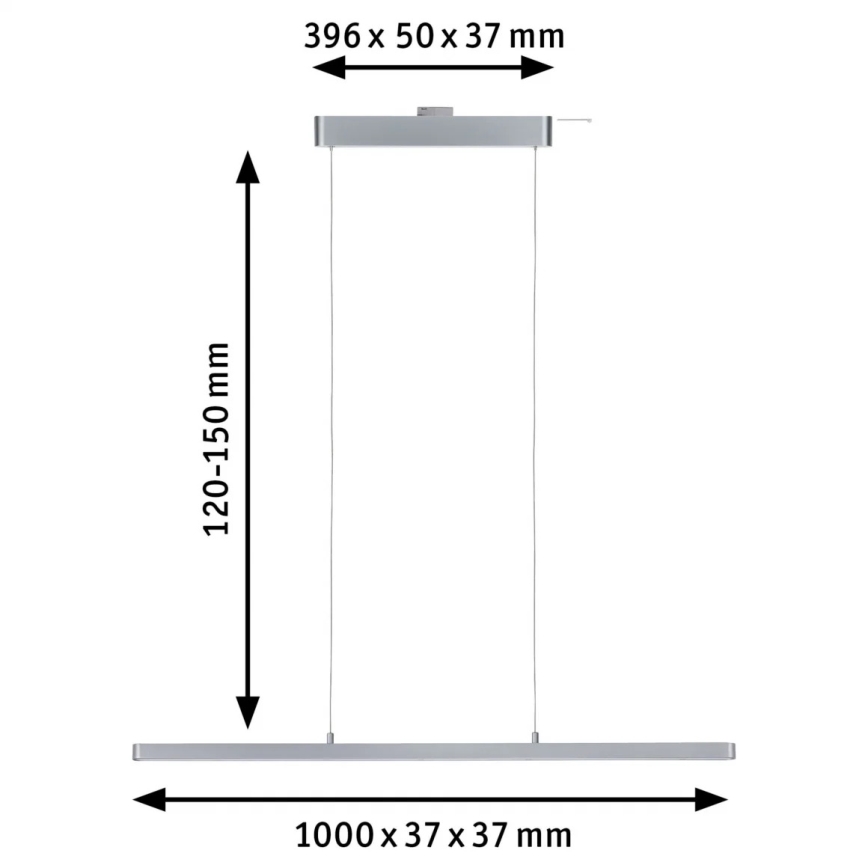 Paulmann 95578 - LED/40W Himmennettävä kattokruunu johdossa URAIL LENTO 230V 2700-6500K