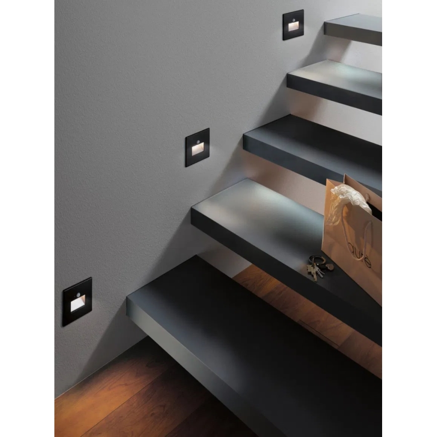 Paulmann  93135 - LED/1,2W Portaikon valo anturilla EDGE 230V musta