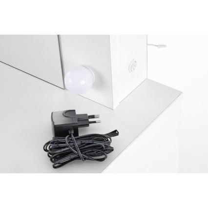 Peilipöytä LED-valolla HOLLYWOOD 140x94 cm valkoinen