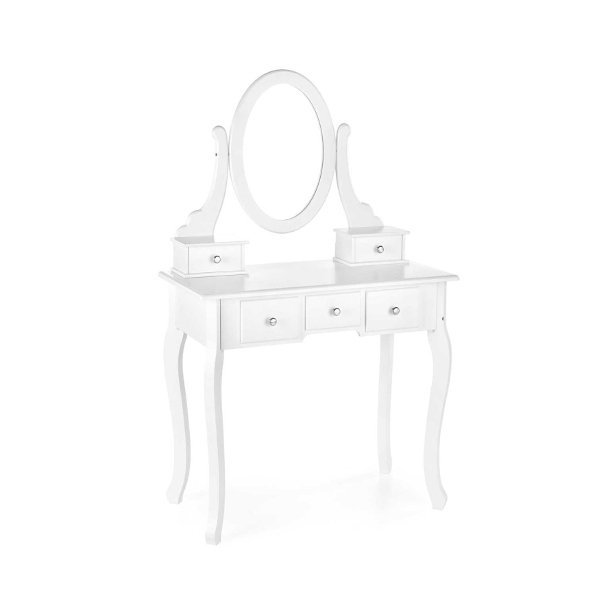 Peilipöytä SARA 80x130 cm + stool 45x37 cm valkoinen