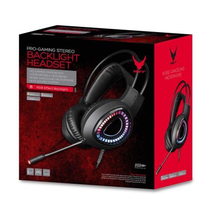 Pelikuulokkeet LED RGB VARR mikrofonilla 7.1