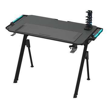 Pelipöytä FALCON LED RGB taustavalo 116x60 cm musta
