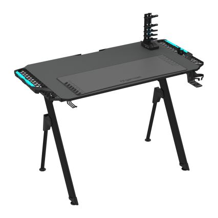 Pelipöytä FALCON LED RGB taustavalo 116x60 cm musta