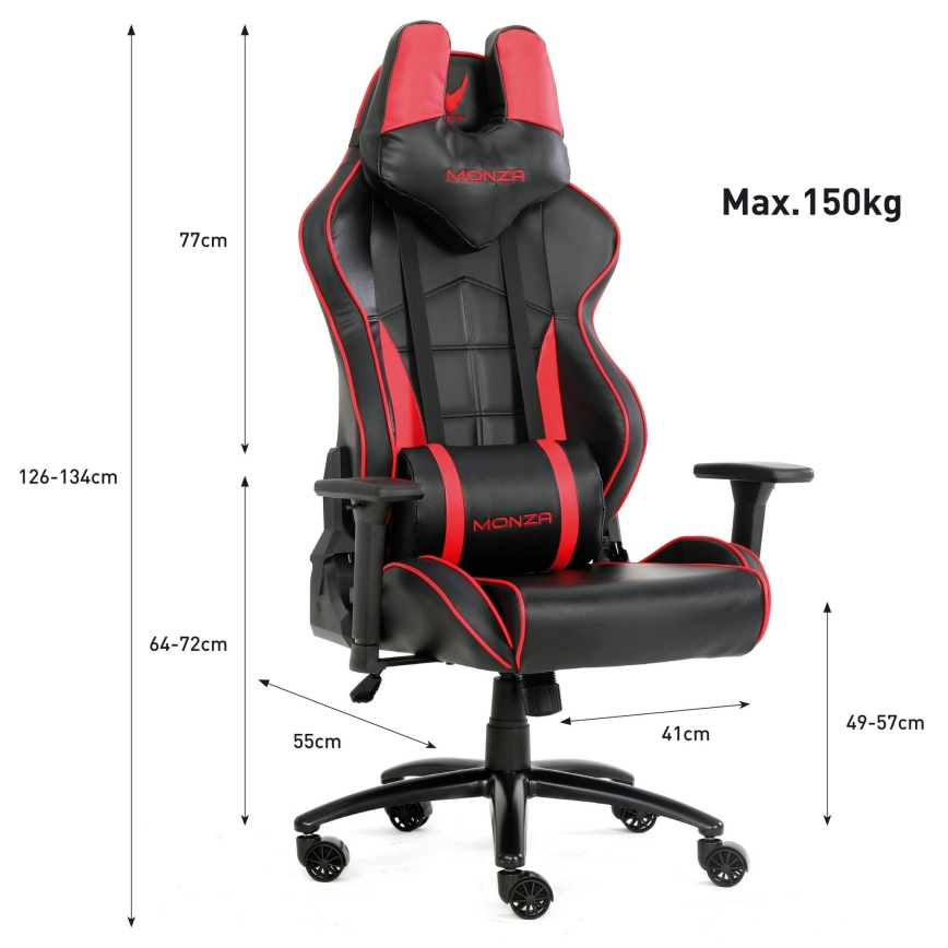 Pelituoli VARR Monza musta/punainen