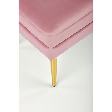Penkki jossa on säilytystilaa VELVA 37x78 cm vaaleanpunainen/kulta