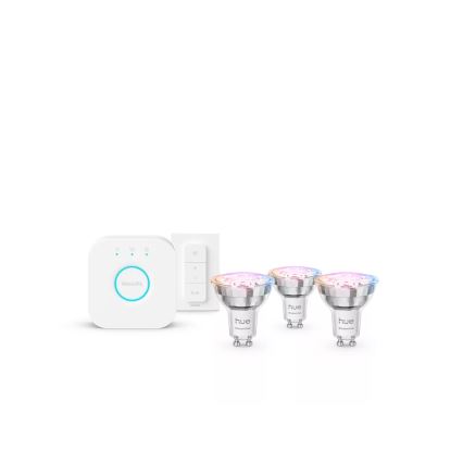 Peruspaketti Philips Hue White And Color Ambiance Essential 3xGU10/4,7W/230V 2200-6500K + yhdistämislaite