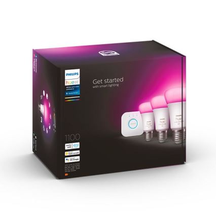 Perussetti Philips Hue WHITE AND COLOR AMBIANCE 3xE27/9W/230V 2000-6500K + liitäntälaite