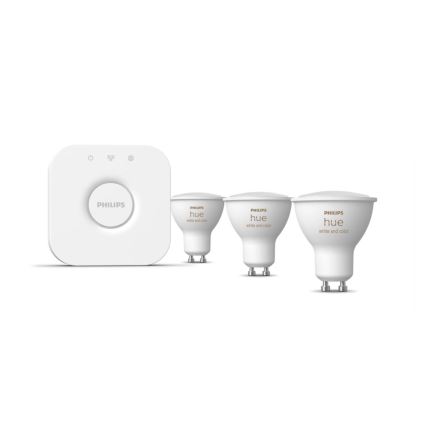 Perussetti Philips Hue WHITE AND COLOR AMBIANCE 3xGU10/5,7W/230V 2000-6500K + laite yhdistämistä varten