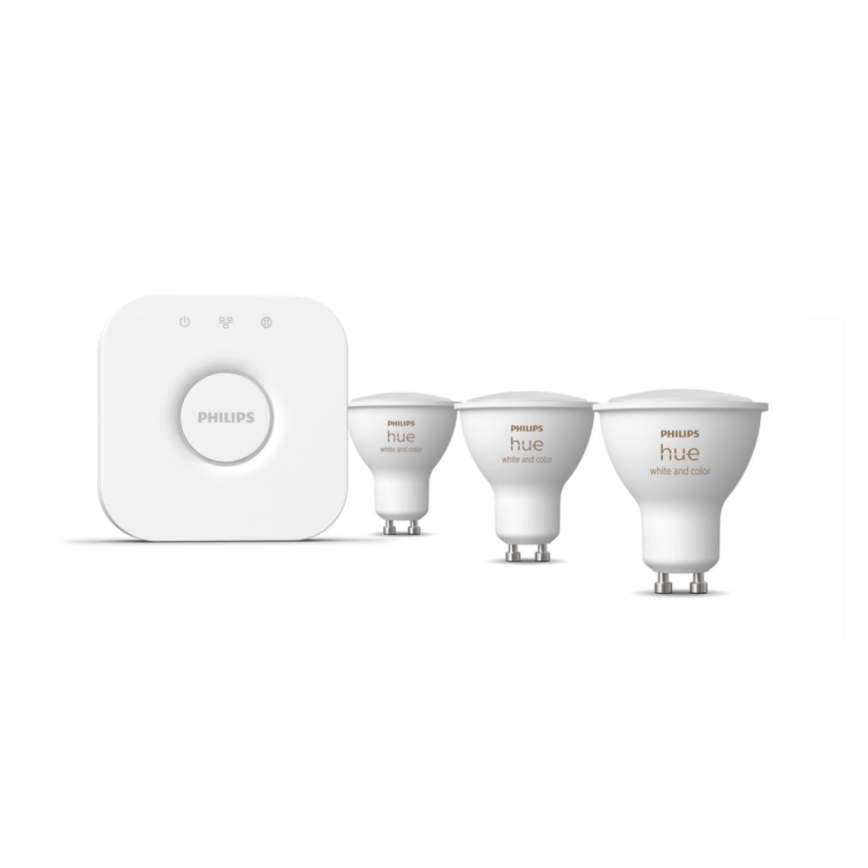 Perussetti Philips Hue WHITE AND COLOR AMBIANCE 3xGU10/5,7W/230V 2000-6500K + laite yhdistämistä varten