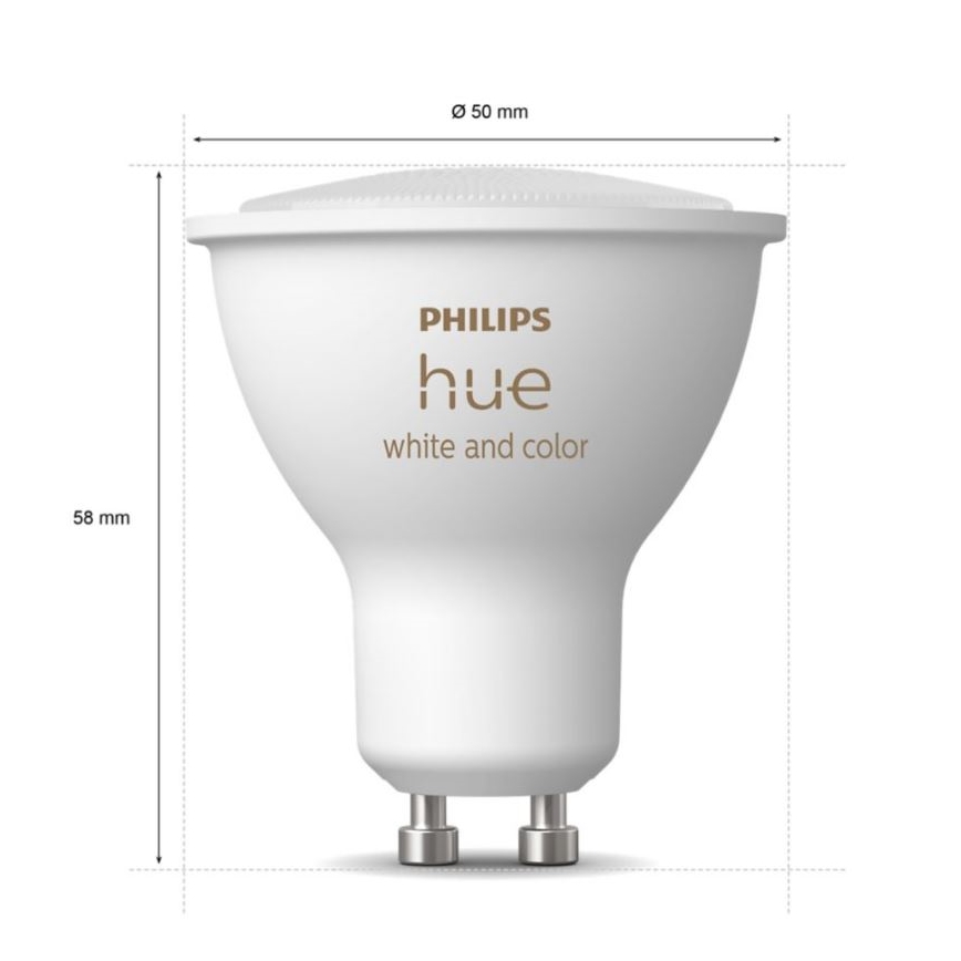 Perussetti Philips Hue WHITE AND COLOR AMBIANCE 3xGU10/5,7W/230V 2000-6500K + laite yhdistämistä varten