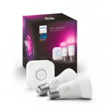 Perussetti Philips Hue WHITE AND COLOR AMBIANCE 2xE27/9W/230V 2000-6500K + liitäntälaite