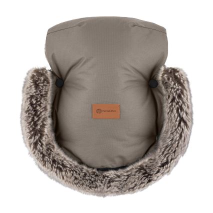 PETITE&MARS - SETTI Lasten vaunupussi 4-in-1 COMFY + työntöaisan lämmittimet FURRY Mocha Mousse