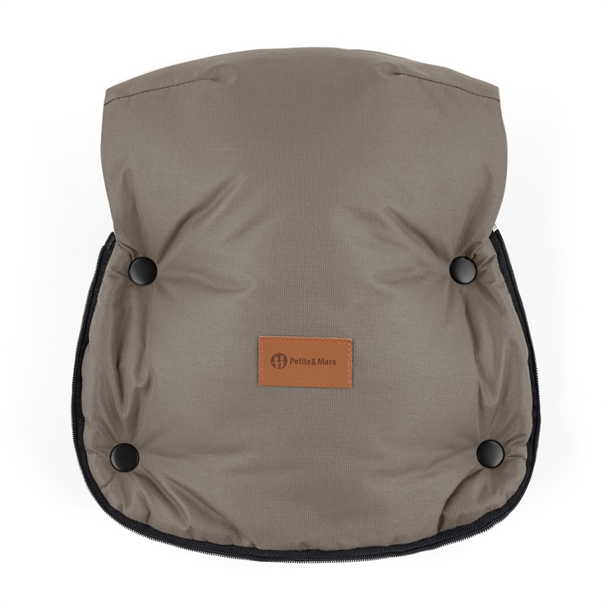 PETITE&MARS - SETTI Lasten vaunupussi 4-in-1 COMFY + työntöaisan lämmittimet FURRY Mocha Mousse