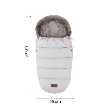 PETITE&MARS - SETTI Lasten vaunupussi 4-in-1 COMFY + työntöaisan lämmittimet FURRY Mocha Mousse