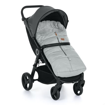 PETITE&MARS - SETTI 3-in-1 lasten vaunupussi JIBOT + JASIE-vaunukäsineet vaaleanharmaa