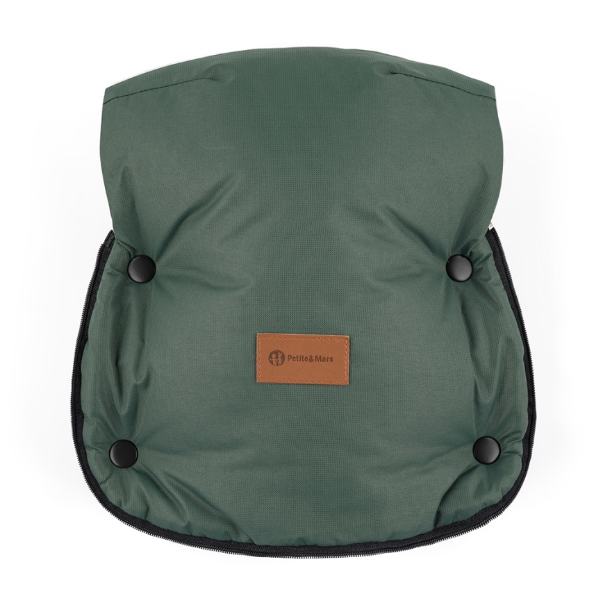 PETITE&MARS - SETTI Vaunupussi 4-in-1 COMFY + työntöaisan lämpökäsineet FURRY Khaki