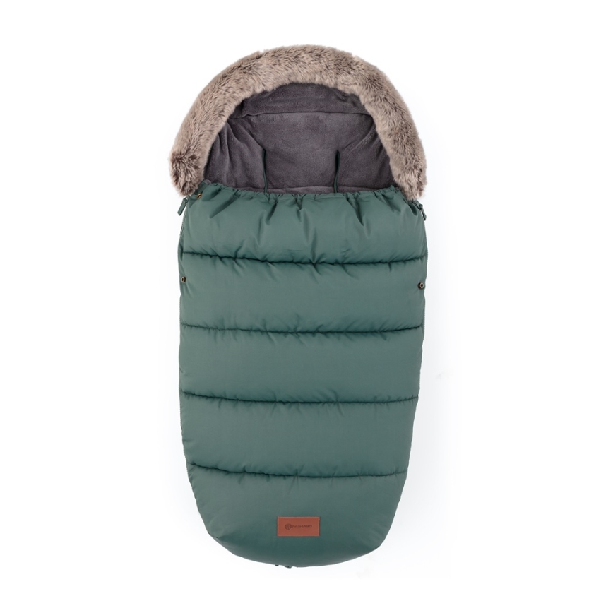 PETITE&MARS - SETTI Vaunupussi 4-in-1 COMFY + työntöaisan lämpökäsineet FURRY Khaki