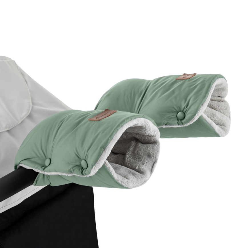 PETITE&MARS - SETTI Vauvan jalkapeite 3in1 JIBOT + käsisuojat rattaille JASIE green