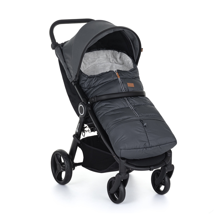 PETITE&MARS - SETTI Vauvan jalkapeite 3in1 JIBOT + käsisuojat rattaille JASIE harmaa