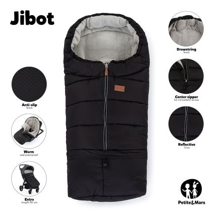 PETITE&MARS - SETTI Vauvan jalkapeite 3in1 JIBOT + käsisuojat rattaille JASIE harmaa