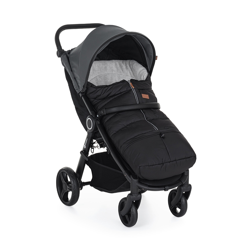 PETITE&MARS - SETTI Vauvan jalkapeite 3in1 JIBOT + käsisuojat rattaille JASIE musta