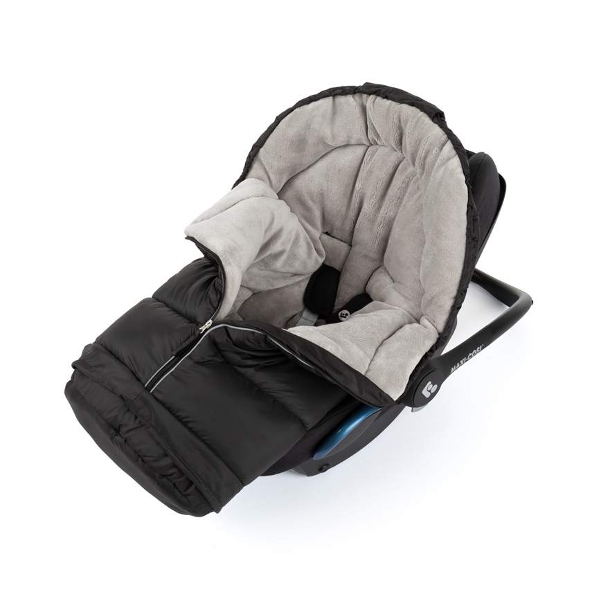 PETITE&MARS - SETTI Vauvan jalkapeite 3in1 JIBOT + käsisuojat rattaille JASIE musta
