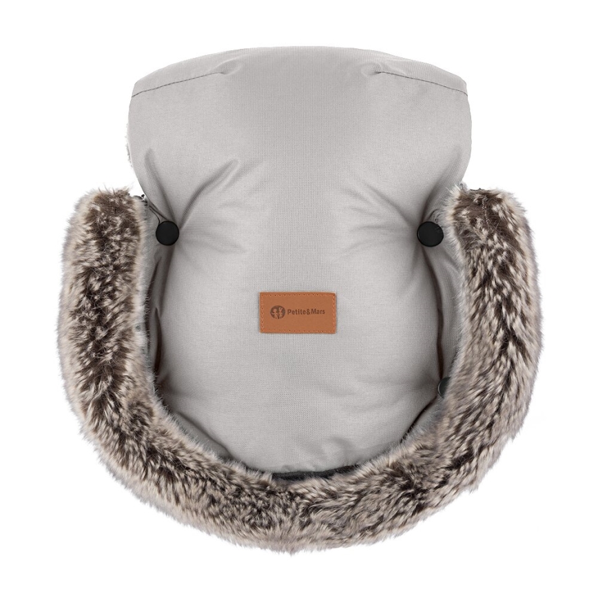 PETITE&MARS-SETTI Vauvan jalkapeite 4in1 ARCTIC + rattaiden käsisuoja FURRY Champagne Shower