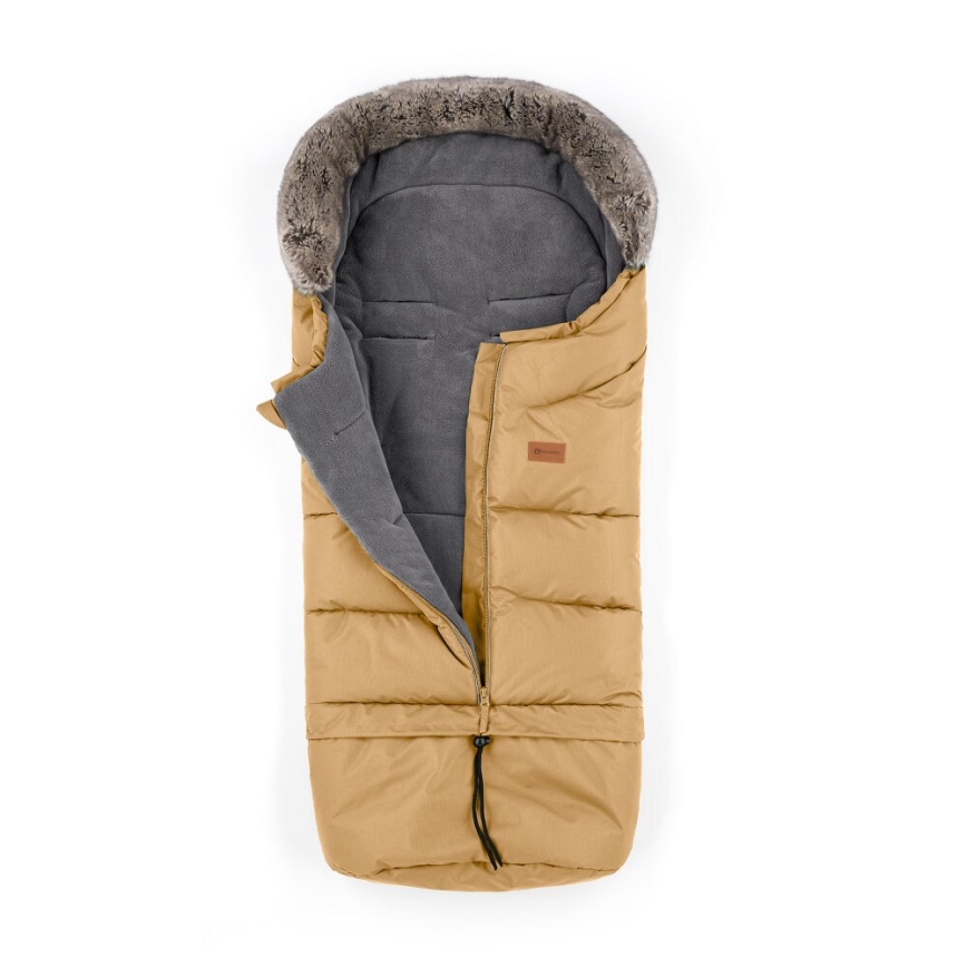 PETITE&MARS - SETTI Vauvan jalkapeite 4in1 ARCTIC + rattaiden käsisuoja FURRY Elegant Caramel
