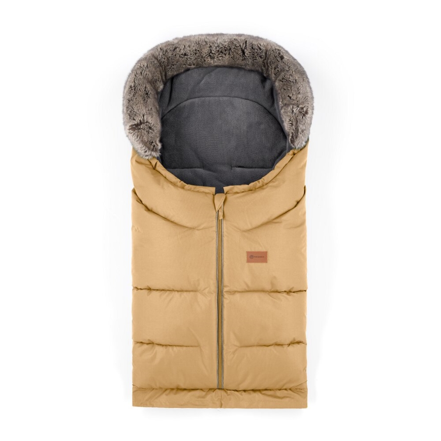 PETITE&MARS - SETTI Vauvan jalkapeite 4in1 ARCTIC + rattaiden käsisuoja FURRY Elegant Caramel