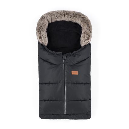 PETITE&MARS - SETTI Vauvan jalkapeite 4in1 ARCTIC + rattaiden käsisuoja FURRY Forever Black