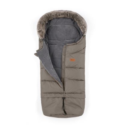 PETITE&MARS - SETTI Vauvan jalkapeite 4in1 ARCTIC + rattaiden käsisuoja FURRY Mocha Mousse