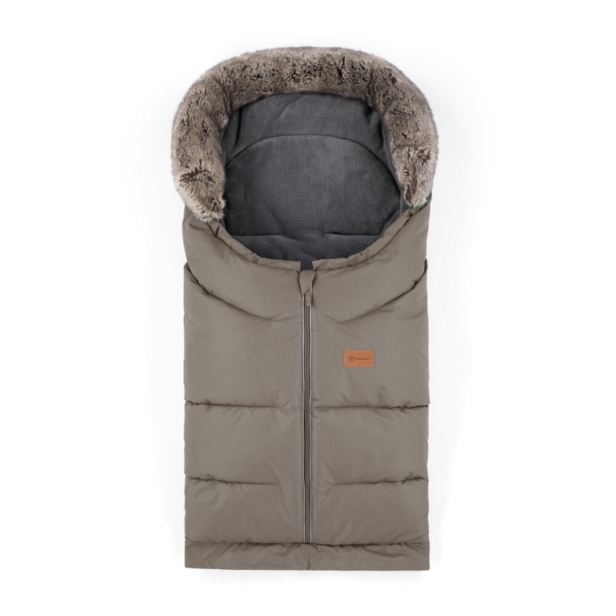PETITE&MARS - SETTI Vauvan jalkapeite 4in1 ARCTIC + rattaiden käsisuoja FURRY Mocha Mousse