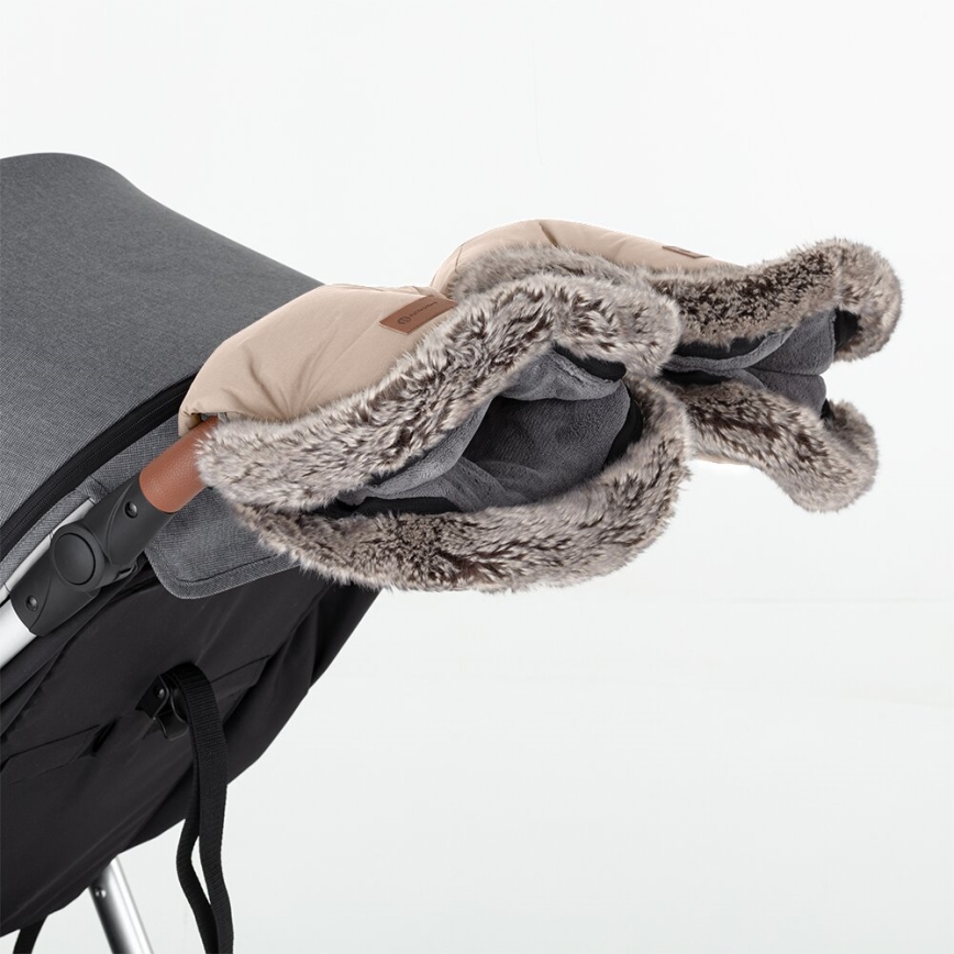 PETITE&MARS - SETTI Vauvan jalkapeite 4in1 ARCTIC + rattaiden käsisuoja FURRY Ruusu Petal