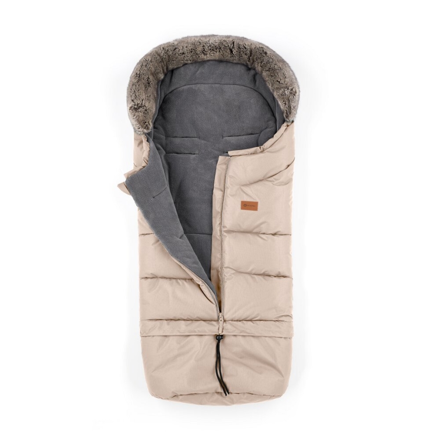 PETITE&MARS - SETTI Vauvan jalkapeite 4in1 ARCTIC + rattaiden käsisuoja FURRY Ruusu Petal