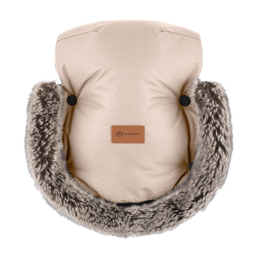 PETITE&MARS - SETTI Vauvan jalkapeite 4in1 ARCTIC + rattaiden käsisuoja FURRY Ruusu Petal