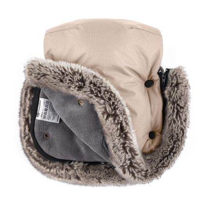 PETITE&MARS - SETTI Vauvan jalkapeite 4in1 ARCTIC + rattaiden käsisuoja FURRY Ruusu Petal
