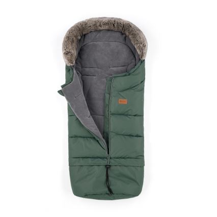 PETITE&MARS - SETTI Vauvan jalkapeite 4in1 ARCTIC + rattaiden käsisuoja FURRY Veritable Khaki