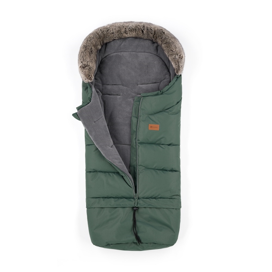 PETITE&MARS - SETTI Vauvan jalkapeite 4in1 ARCTIC + rattaiden käsisuoja FURRY Veritable Khaki