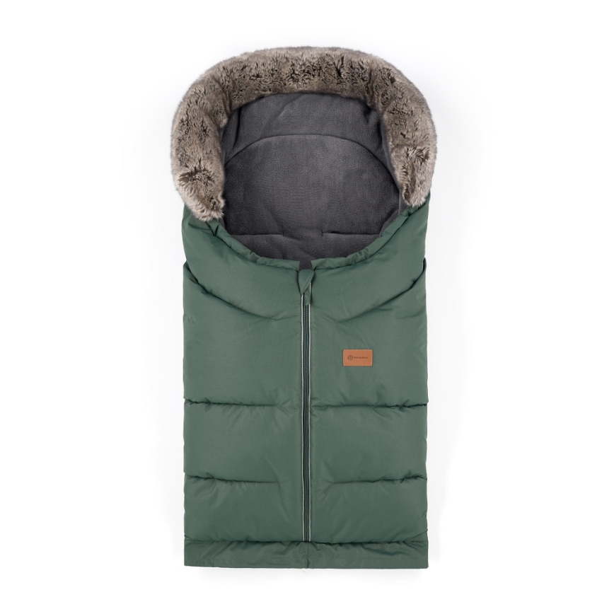 PETITE&MARS - SETTI Vauvan jalkapeite 4in1 ARCTIC + rattaiden käsisuoja FURRY Veritable Khaki