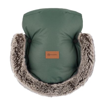 PETITE&MARS - SETTI Vauvan jalkapeite 4in1 ARCTIC + rattaiden käsisuoja FURRY Veritable Khaki