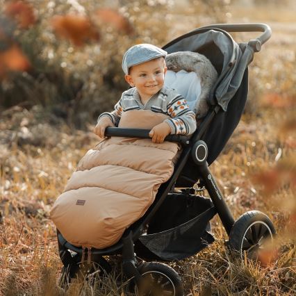 PETITE&MARS - SETTI Vauvan jalkapeite 4in1 COMFY + rattaiden käsisuoja FURRY Elegant Caramel