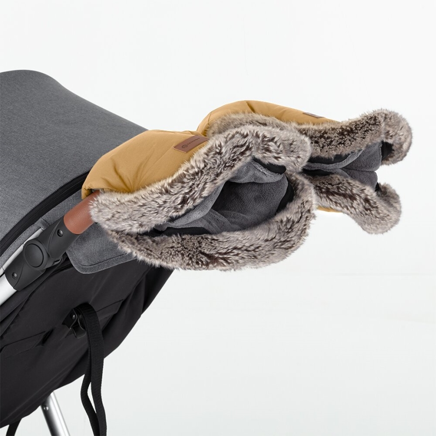PETITE&MARS - SETTI Vauvan jalkapeite 4in1 COMFY + rattaiden käsisuoja FURRY Elegant Caramel