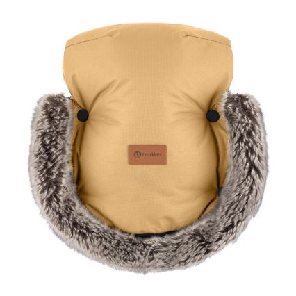 PETITE&MARS - SETTI Vauvan jalkapeite 4in1 COMFY + rattaiden käsisuoja FURRY Elegant Caramel
