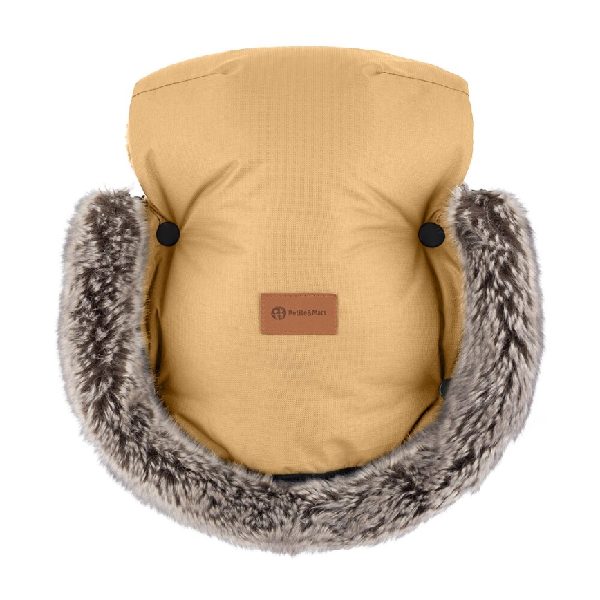 PETITE&MARS - SETTI Vauvan jalkapeite 4in1 COMFY + rattaiden käsisuoja FURRY Elegant Caramel